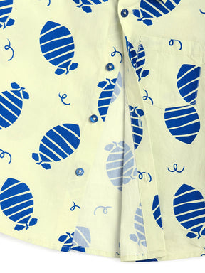 Blue Lemon Printed Cotton Shirt