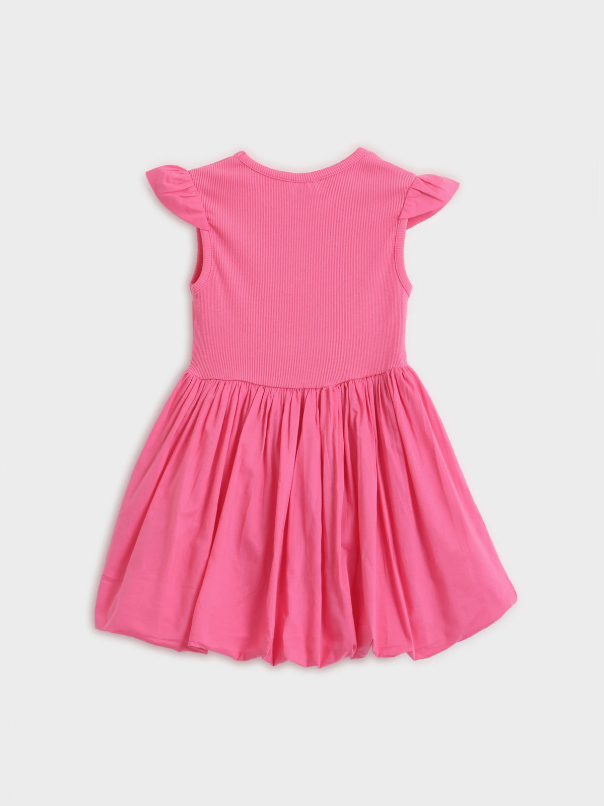 Rose Pink Flutter Sleeve Dress