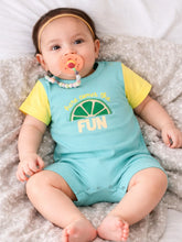 Fun Colour-Block Baby Girls Romper