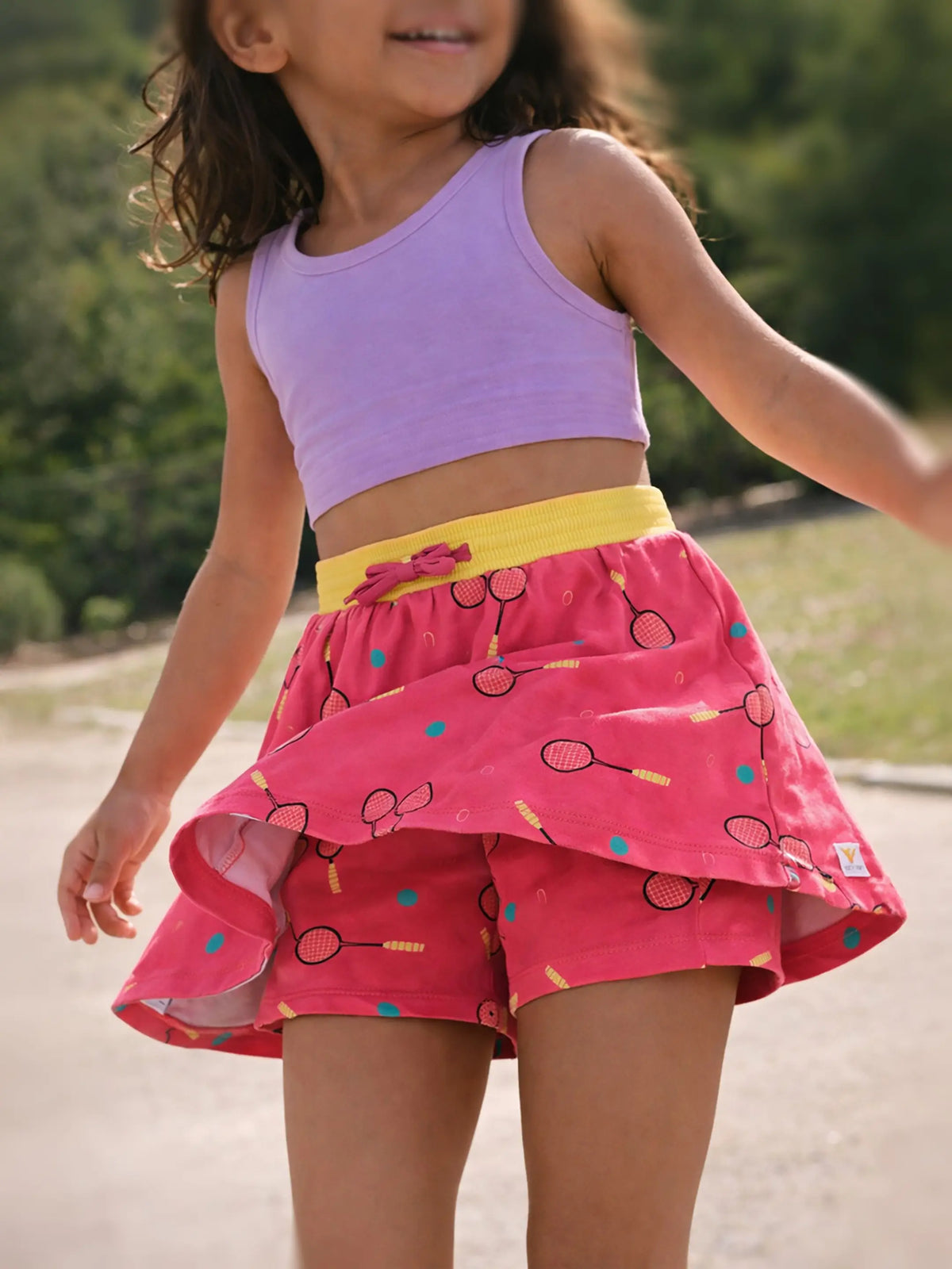 Raspberry Racquet Skort for Girls
