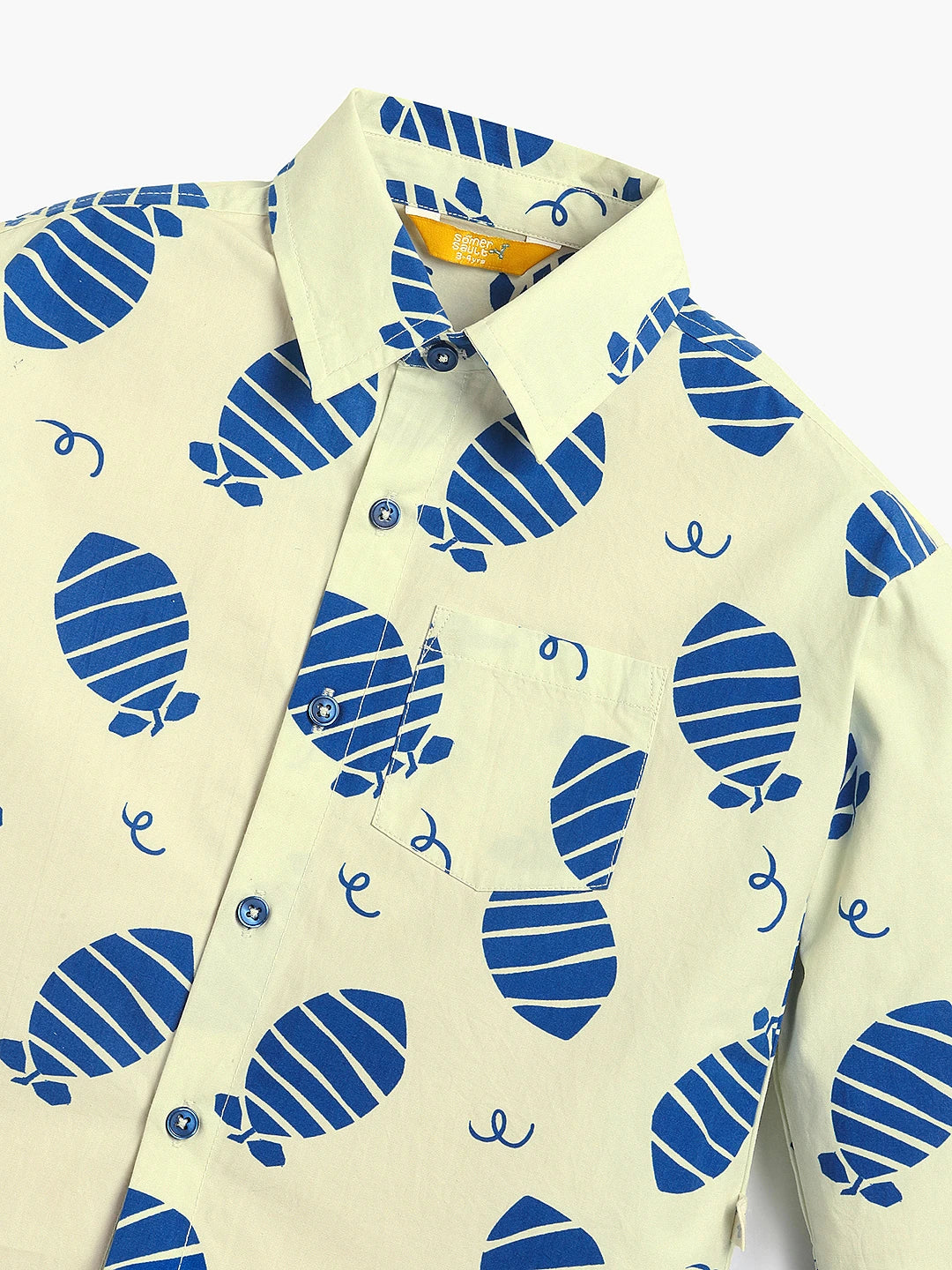 Blue Lemon Printed Cotton Shirt
