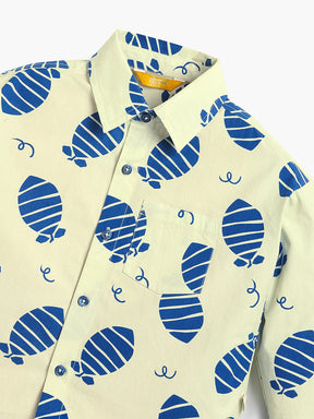 Blue Lemon Printed Cotton Shirt