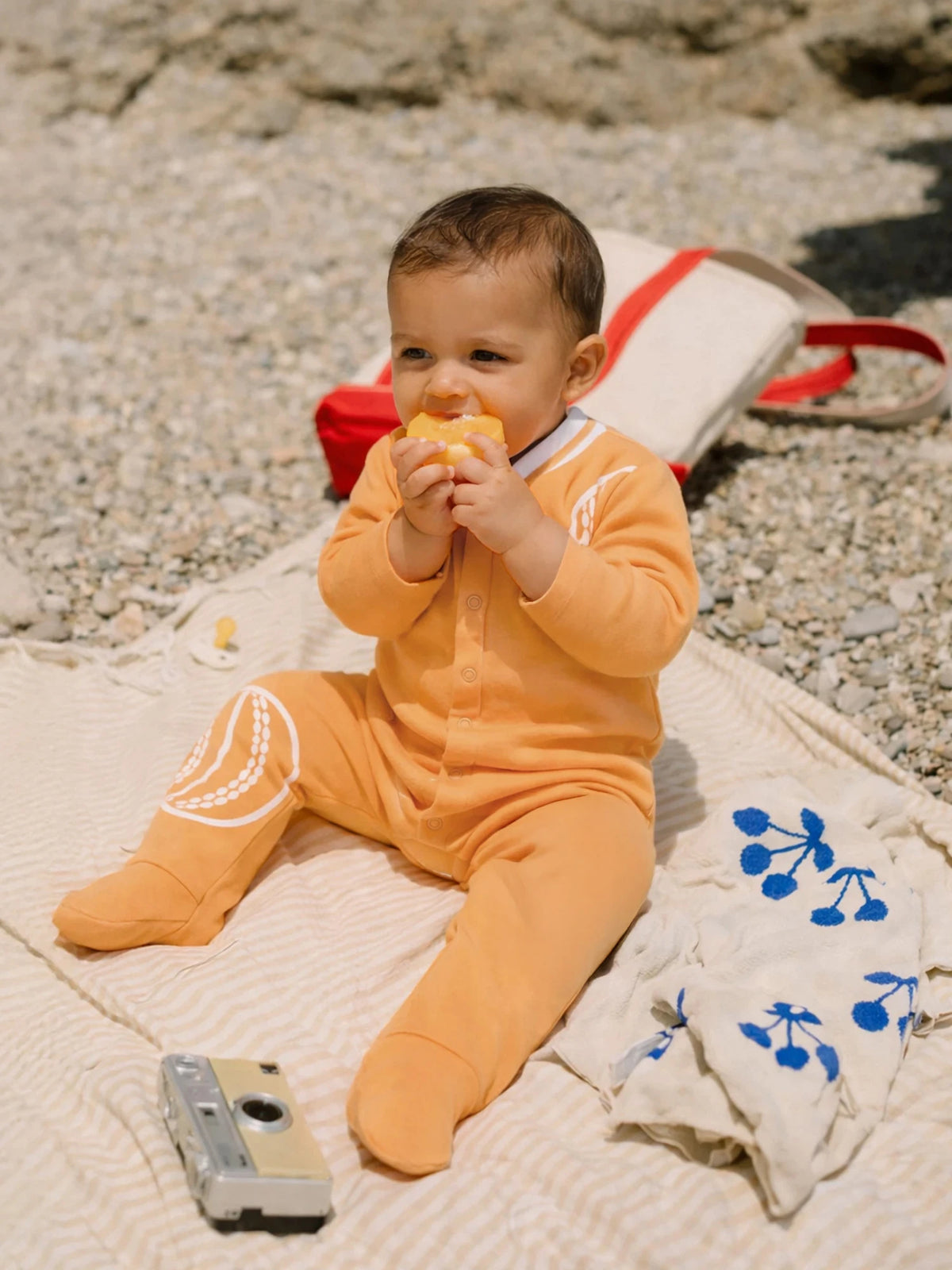 Dreamy Orange Polo Collar Sleepsuit