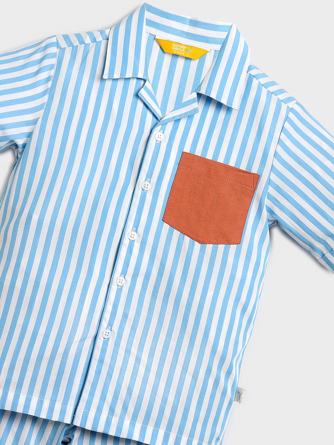 Blue Striped Shirt & Pyjama Set