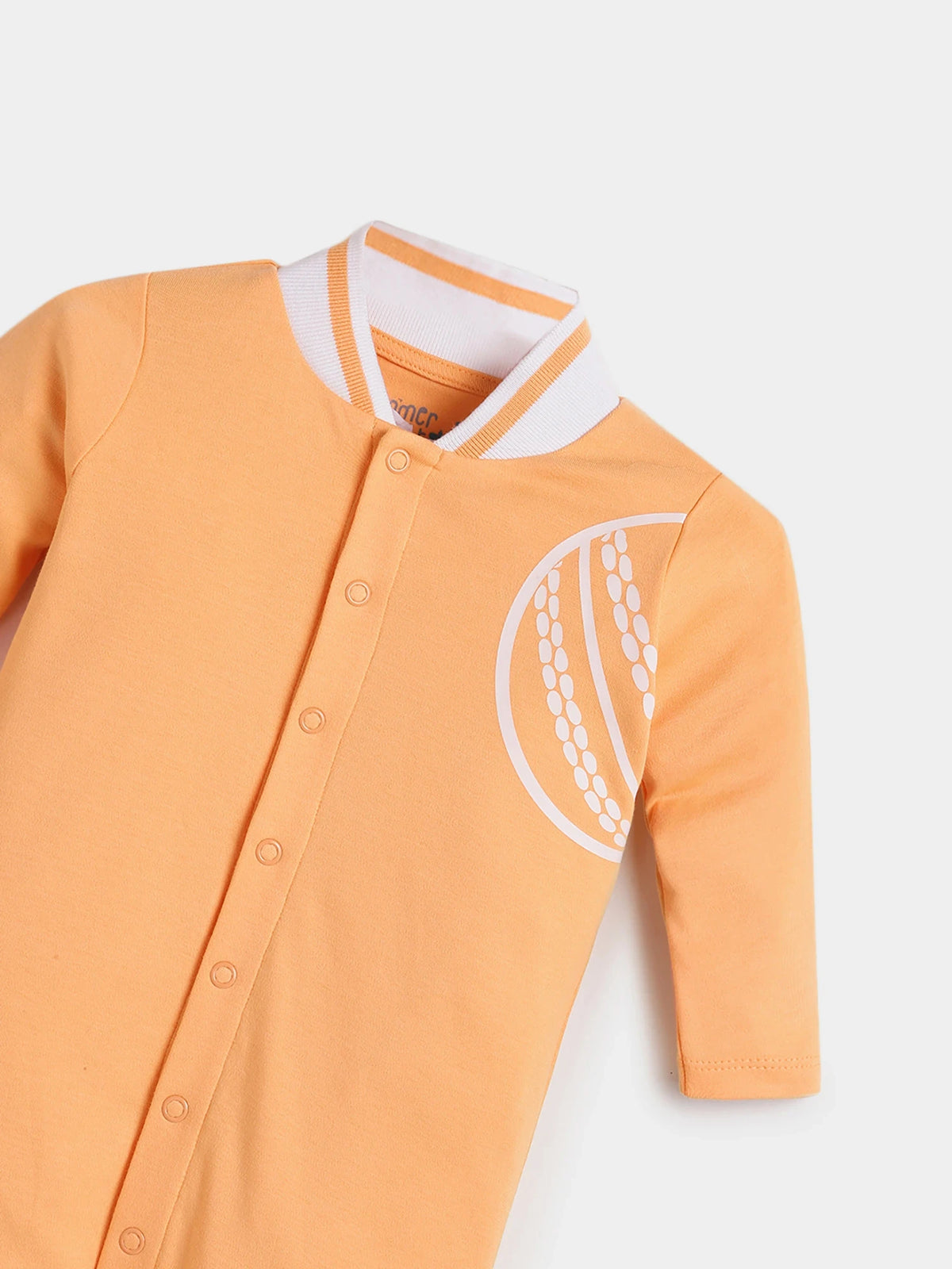 Dreamy Orange Polo Collar Sleepsuit