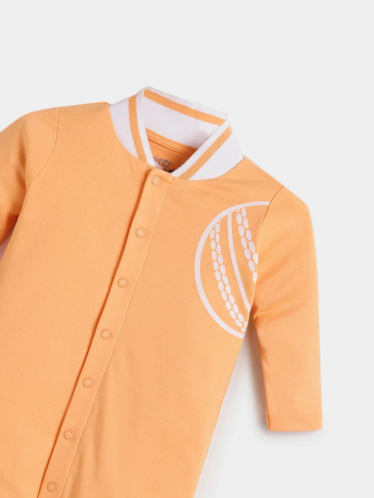 Dreamy Orange Polo Collar Sleepsuit
