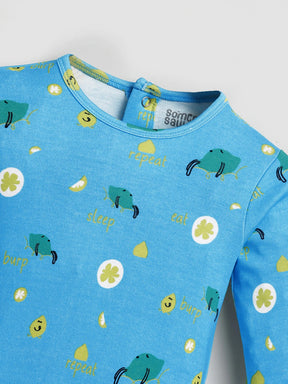 Squeeze Burp Repeat Printed Cotton Sleepsuit- Pack of 3