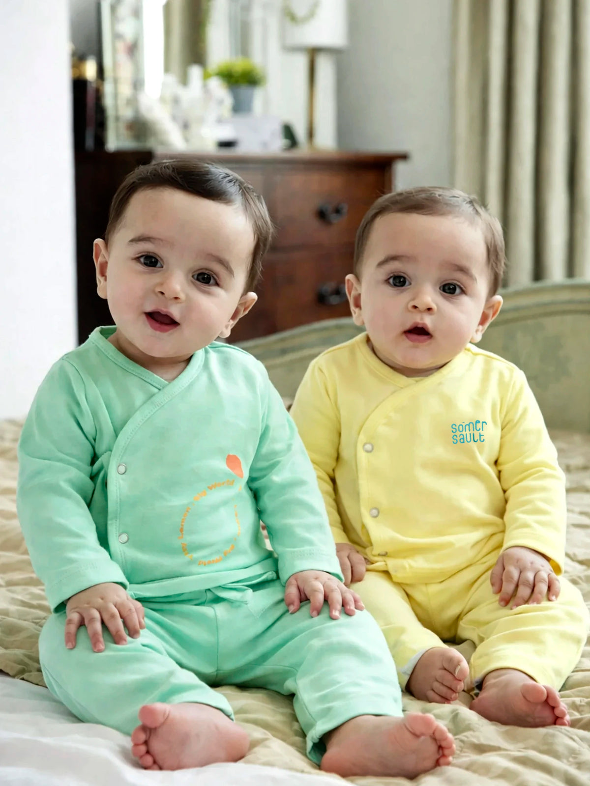 Everyday Comfort Baby Jhalba Set ̢‰âÛÏ Mint Green & Soft Yellow