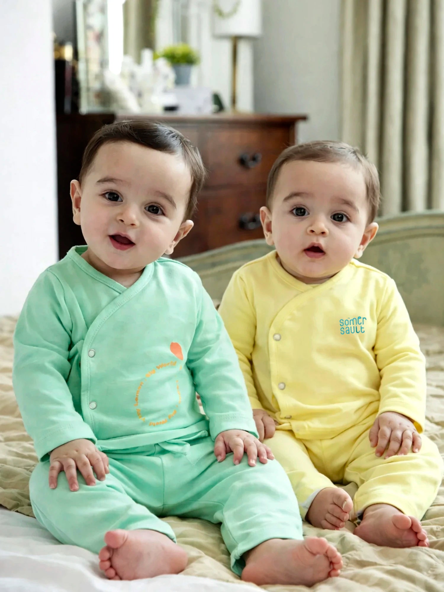 Everyday Comfort Baby Jhalba Set ̢‰âÛÏ Mint Green & Soft Yellow