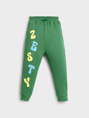 Boys Zesty Green Cotton Joggers