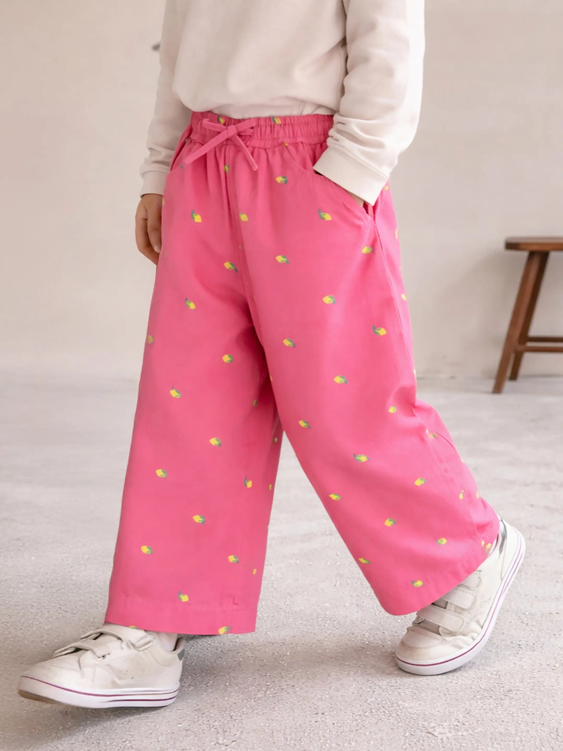 Pink Printed Cotton Pants