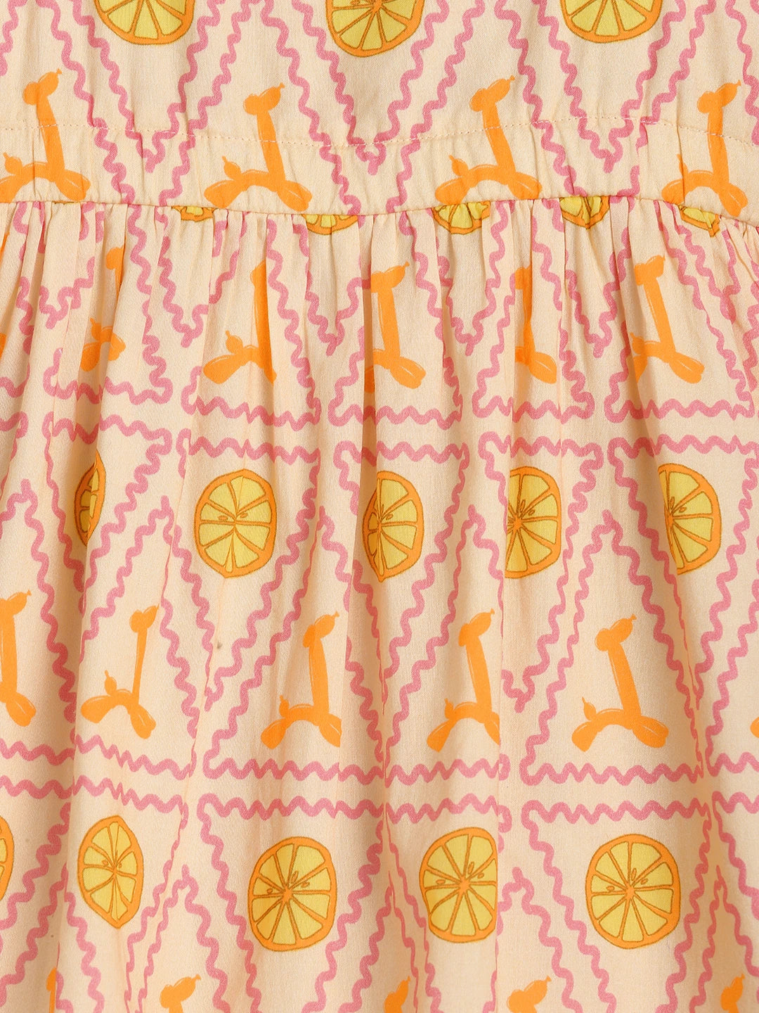 Peach Citrus Print Strappy Dress