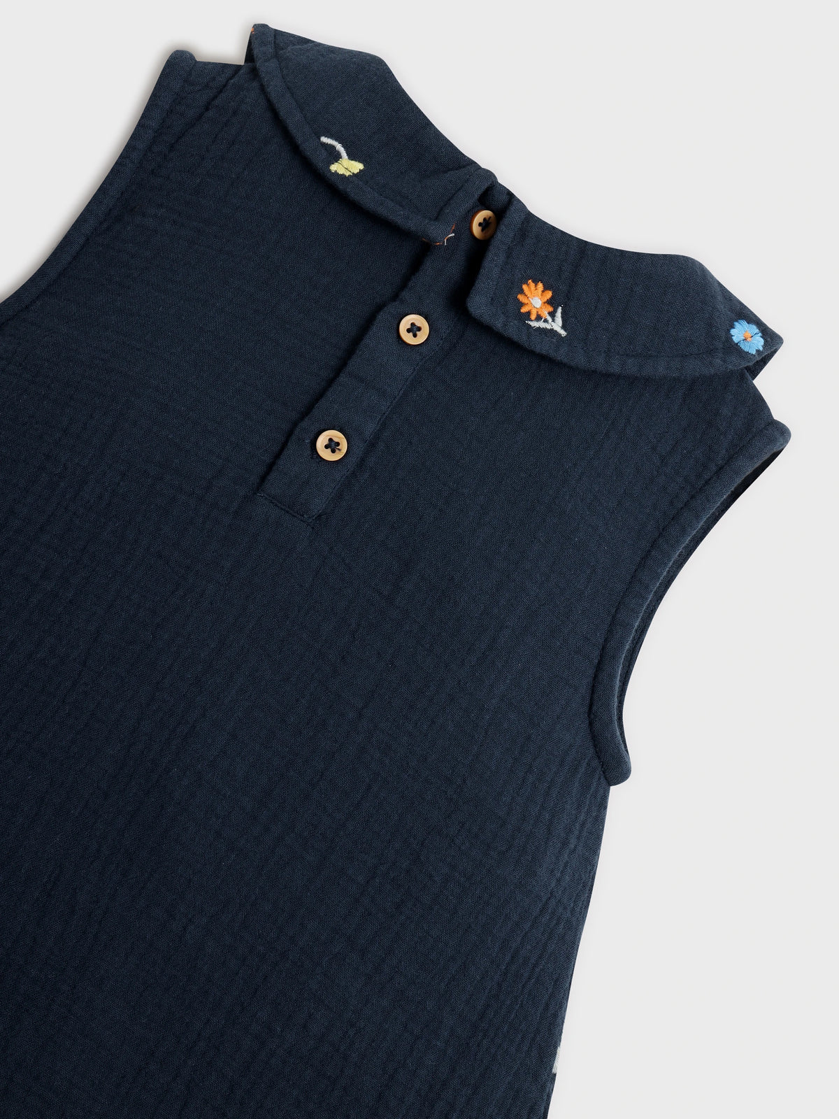 Blue Embroidered Top and Shorts Set