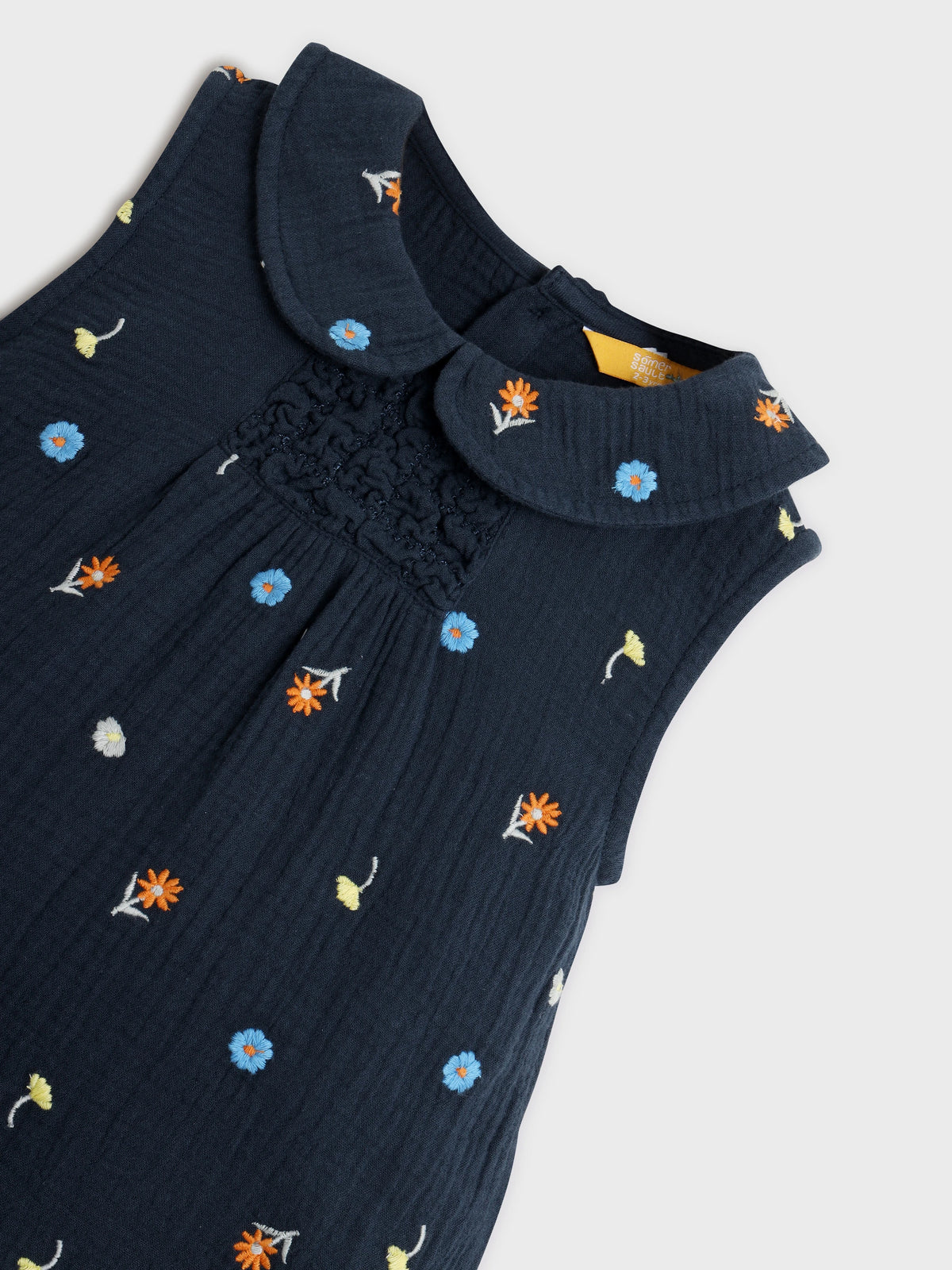 Blue Embroidered Top and Shorts Set