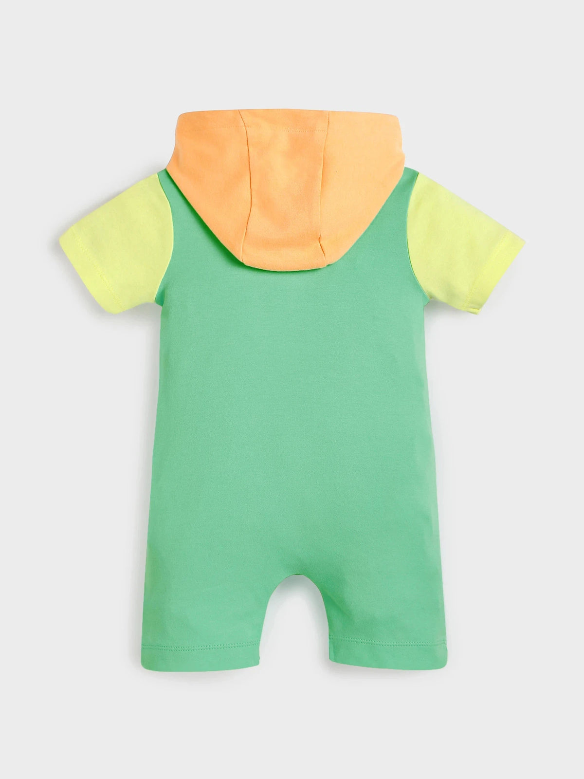 Colorblock Hooded Baby Boy Romper
