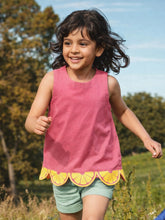 Pink Citrus Scallop Hem Sleeveless Top