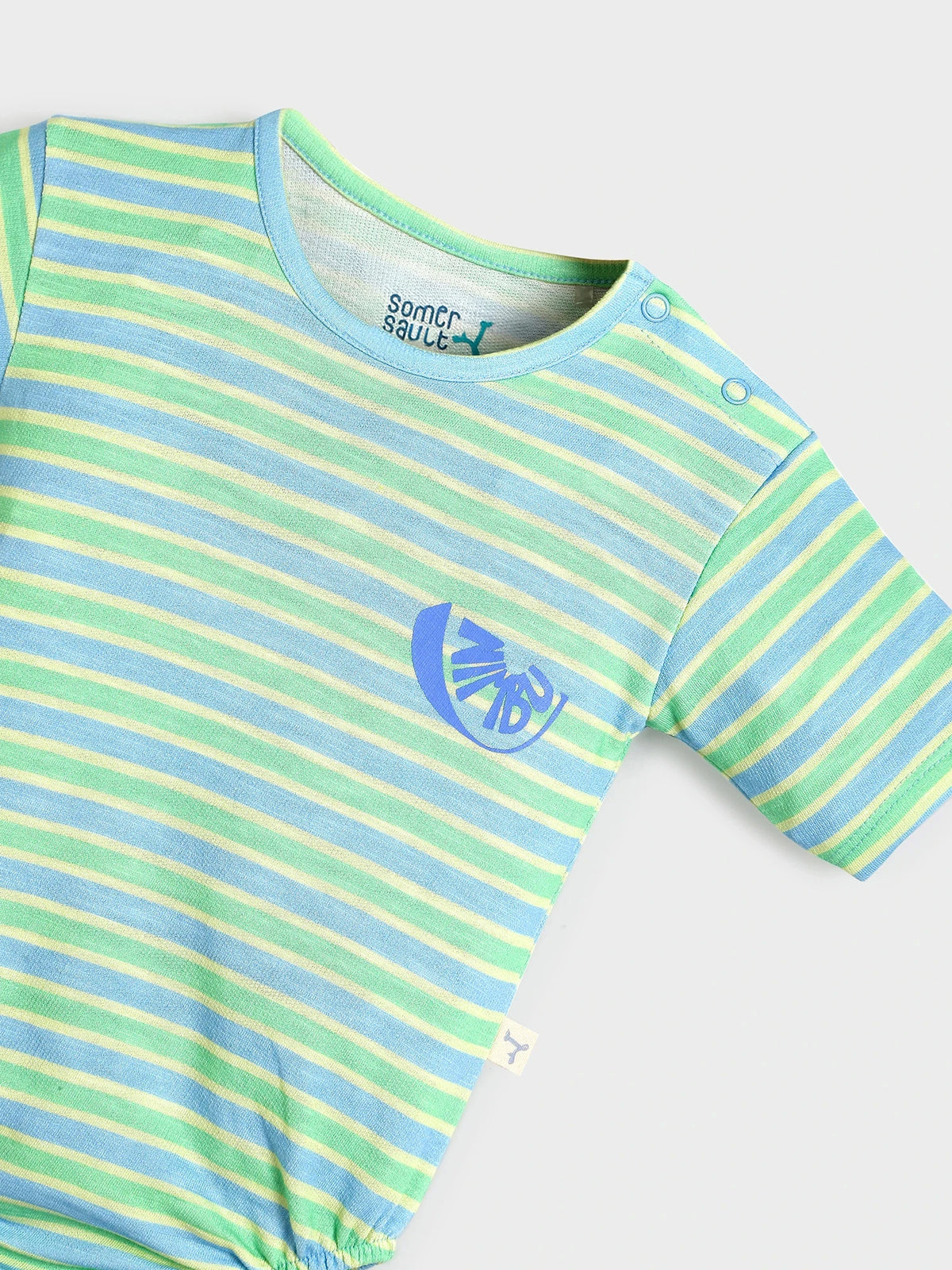 Green & Blue Striped Baby Bodysuit