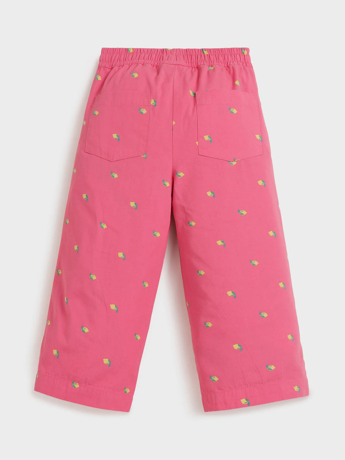 Pink Printed Cotton Pants