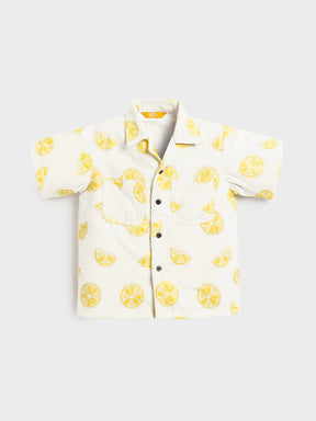 Lemon Print Short Sleeve Shirt