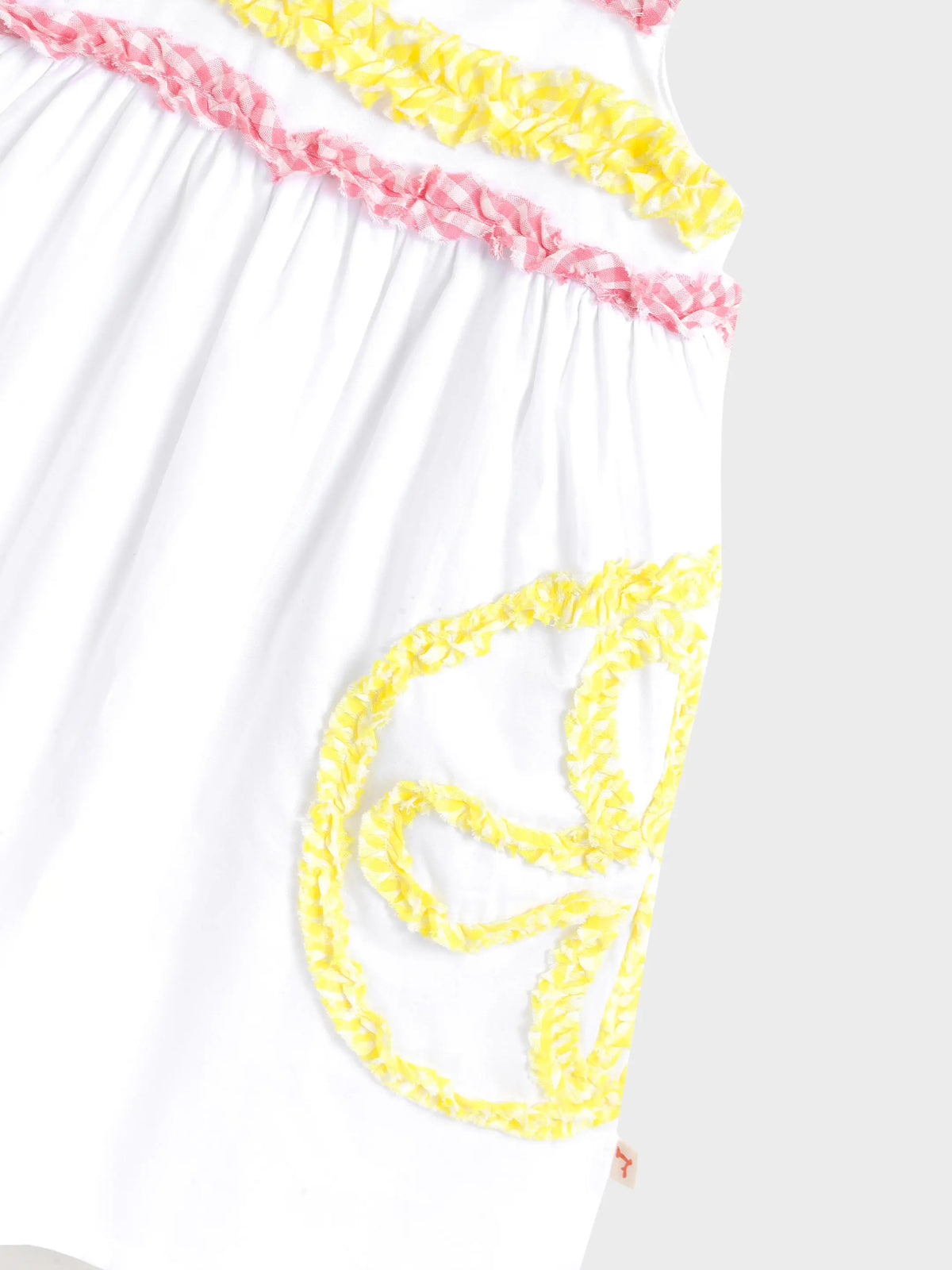 White Smocked Lemon Embroidery Dress for Girls