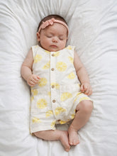 Lemon Print Sleeveless Baby Romper