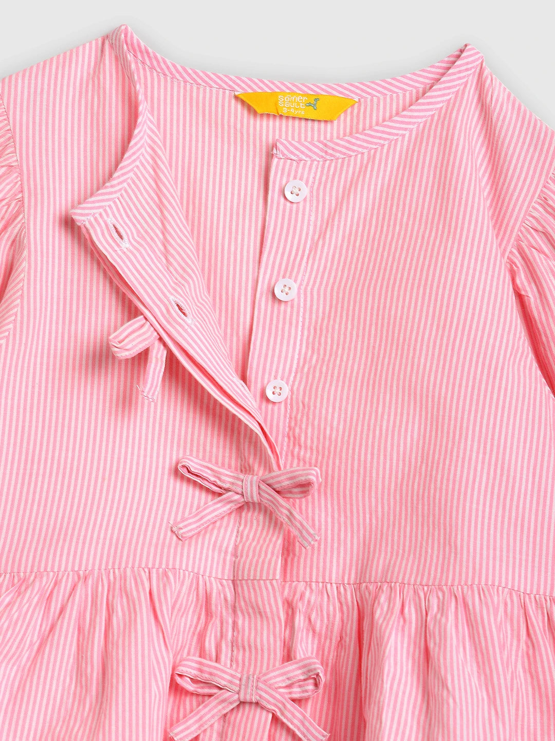 Blush Pink Bow-Detail Peplum Top