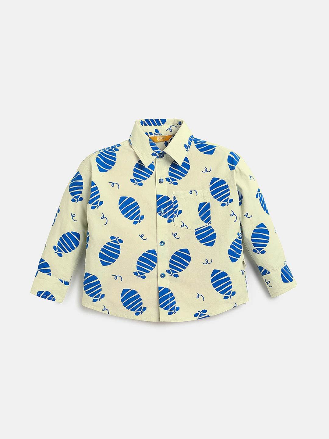 Blue Lemon Printed Cotton Shirt