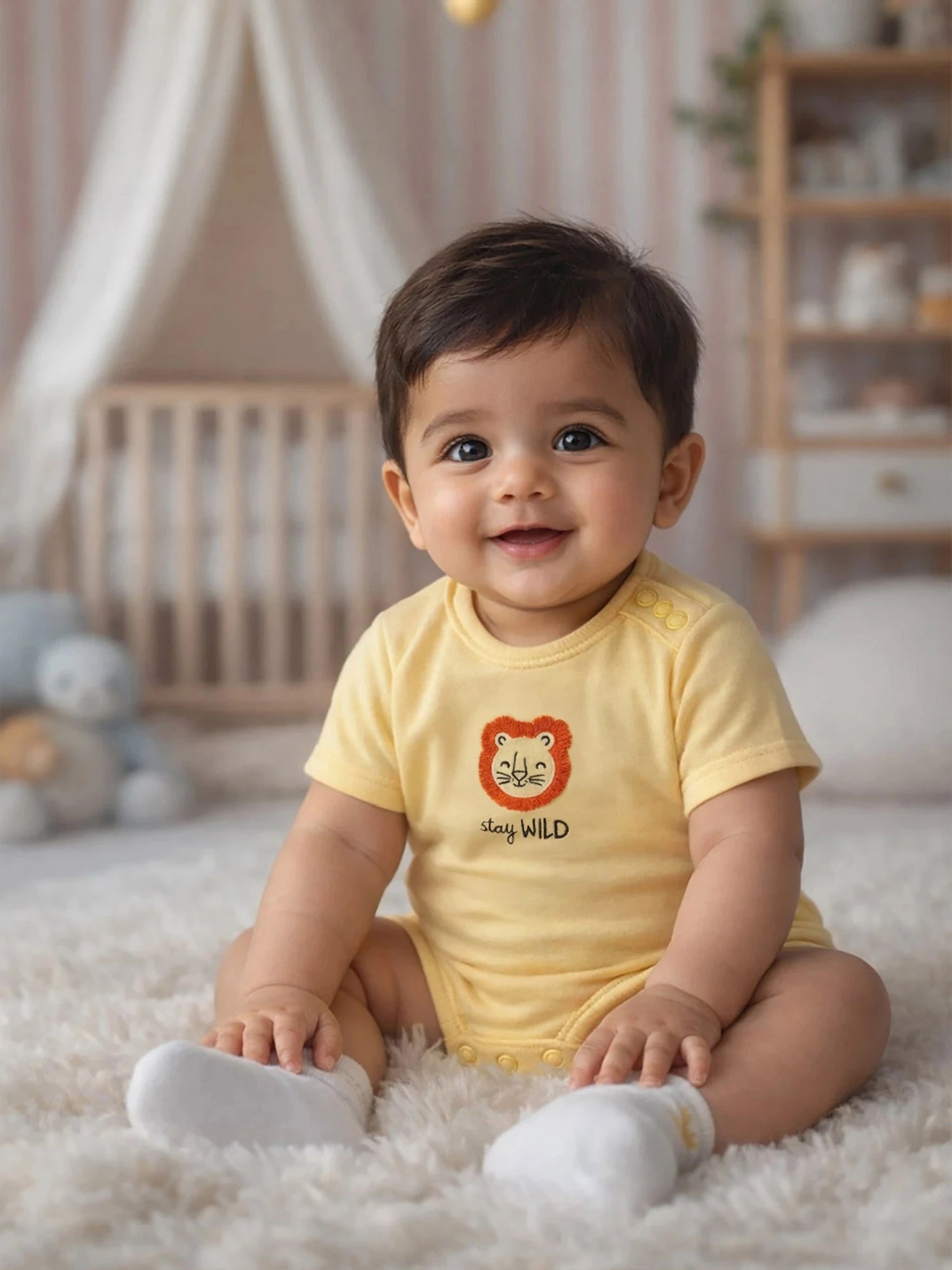 Stay Wild Lion Baby Boys Bodysuit