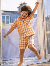 Brown Sugar Gingham Cotton Shirt & Shorts Pyjama Set