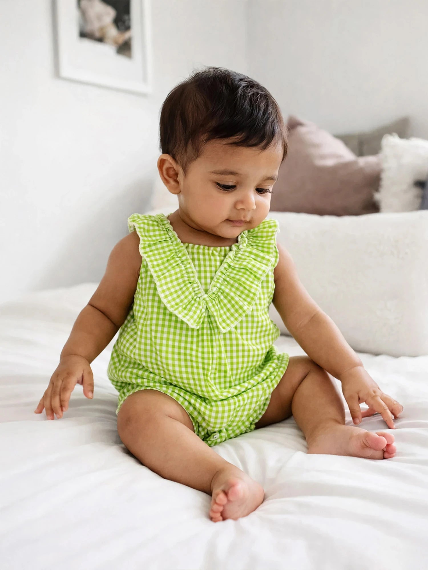 Gingham Cotton Romper