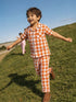 Brown Sugar Gingham Cotton Shirt & Pants Pyjama Set