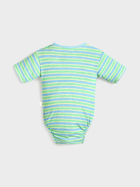 Green & Blue Striped Baby Bodysuit