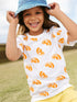 Girls White Citrus Print Short Sleeve T-Shirt