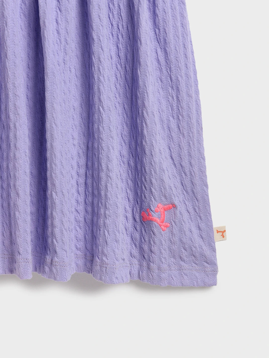 Lavender Textured Short Sleeve Dress