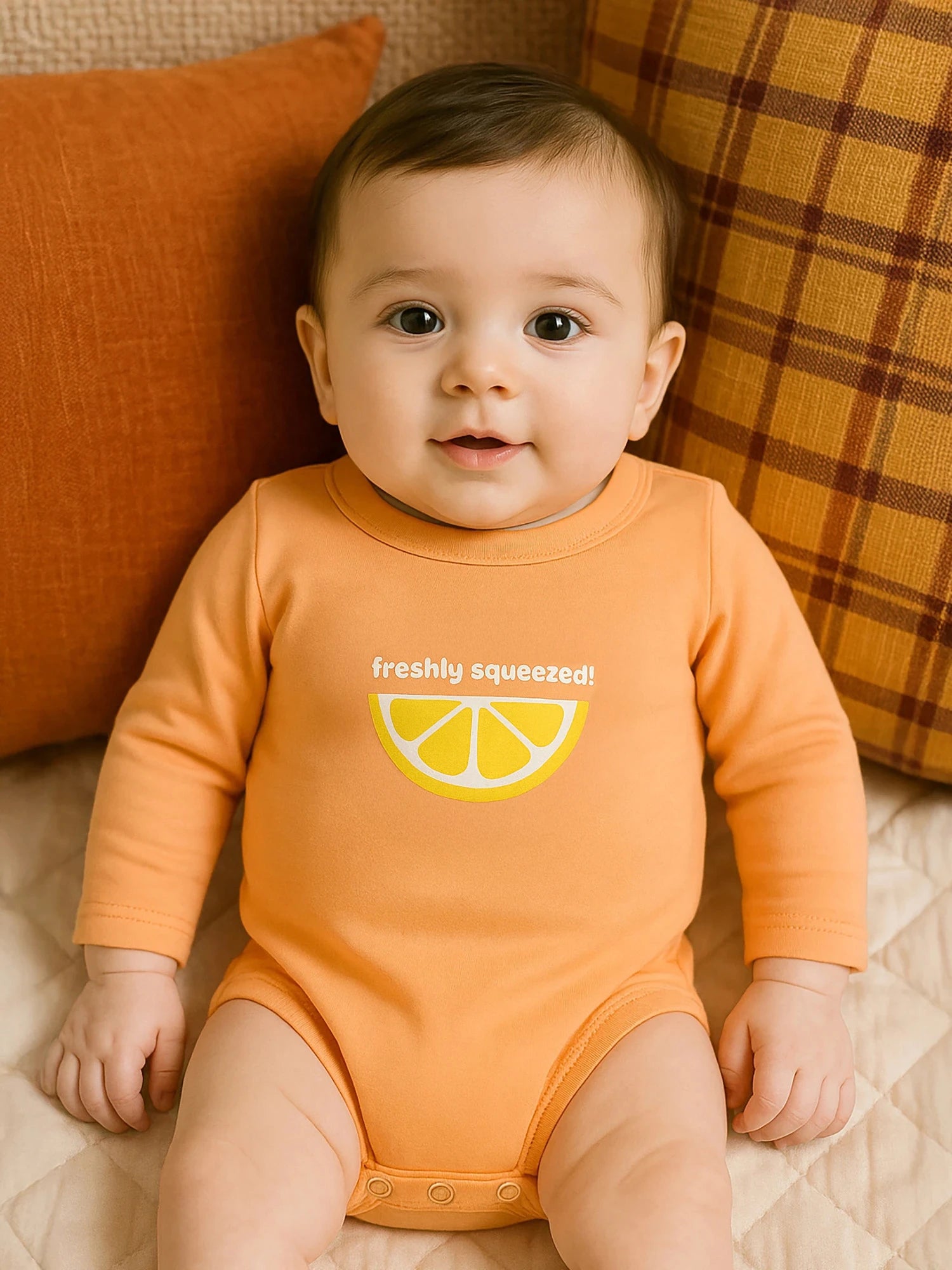 Freshly Squeezed Long-Sleeve Baby Girls Bodysuit