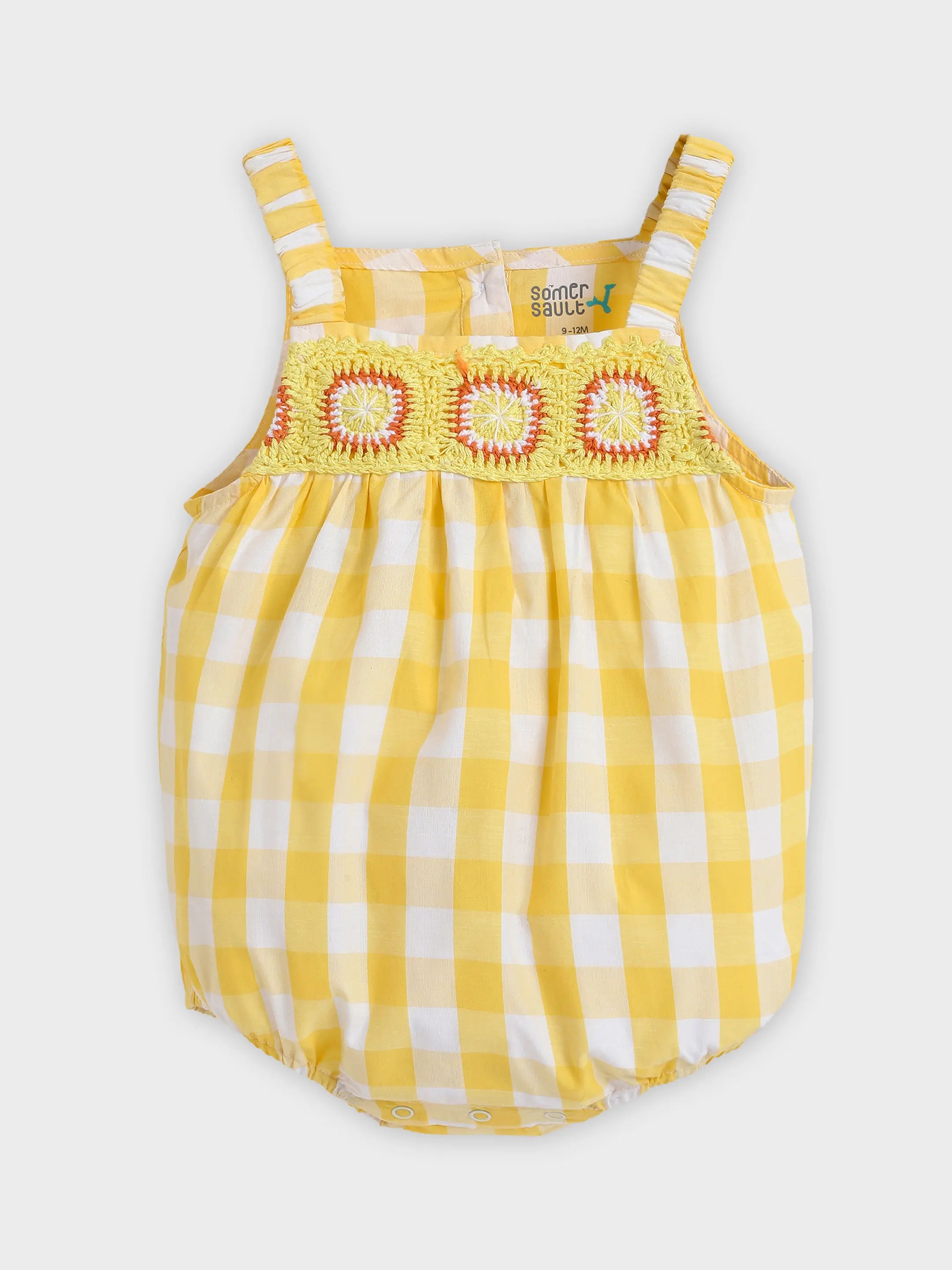 Gingham Smocked Baby Romper
