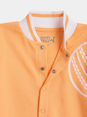 Dreamy Orange Polo Collar Sleepsuit