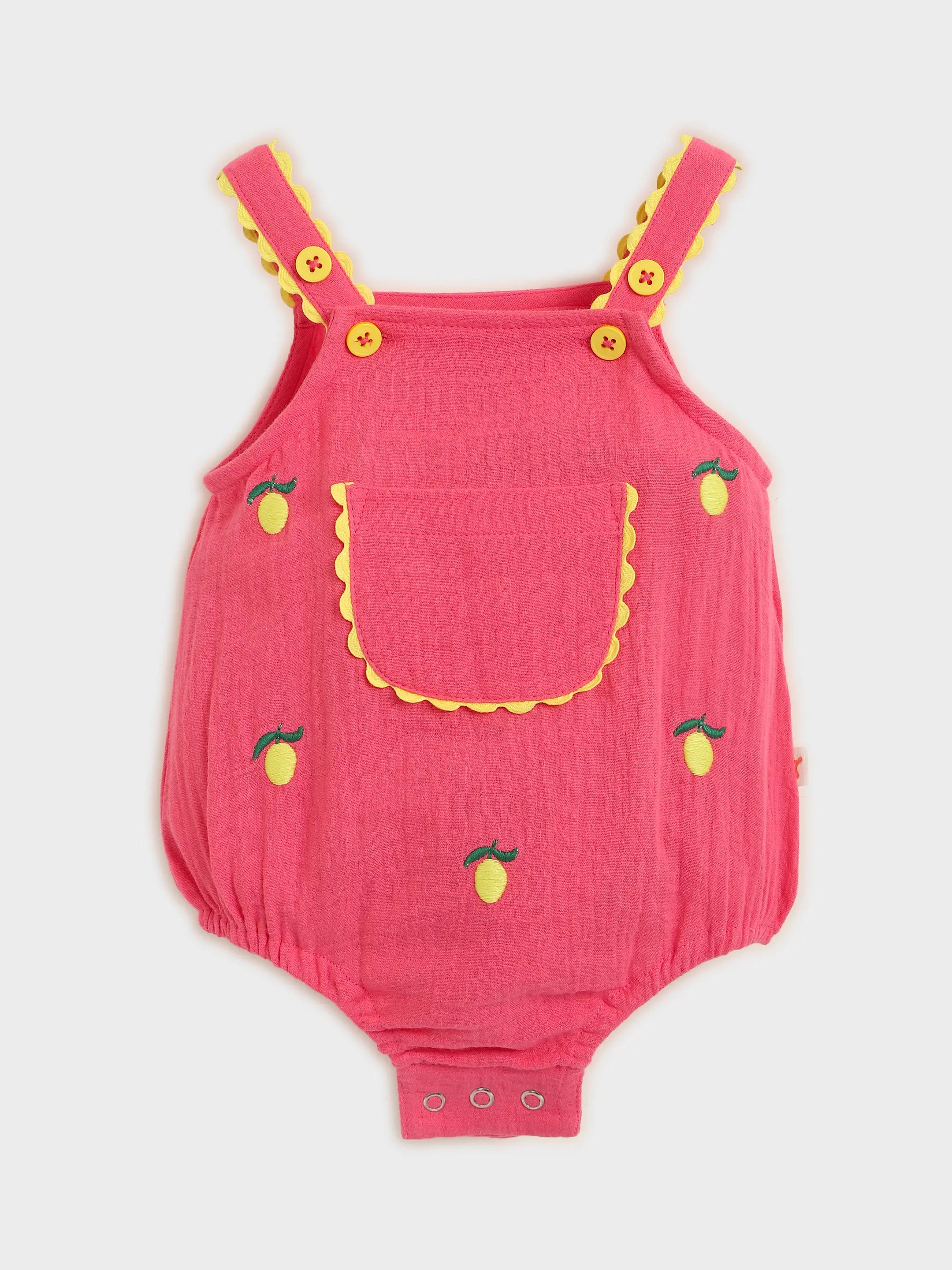 Coral Pocket Detail Baby Bodysuit