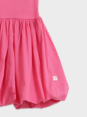Rose Pink Flutter Sleeve Dress