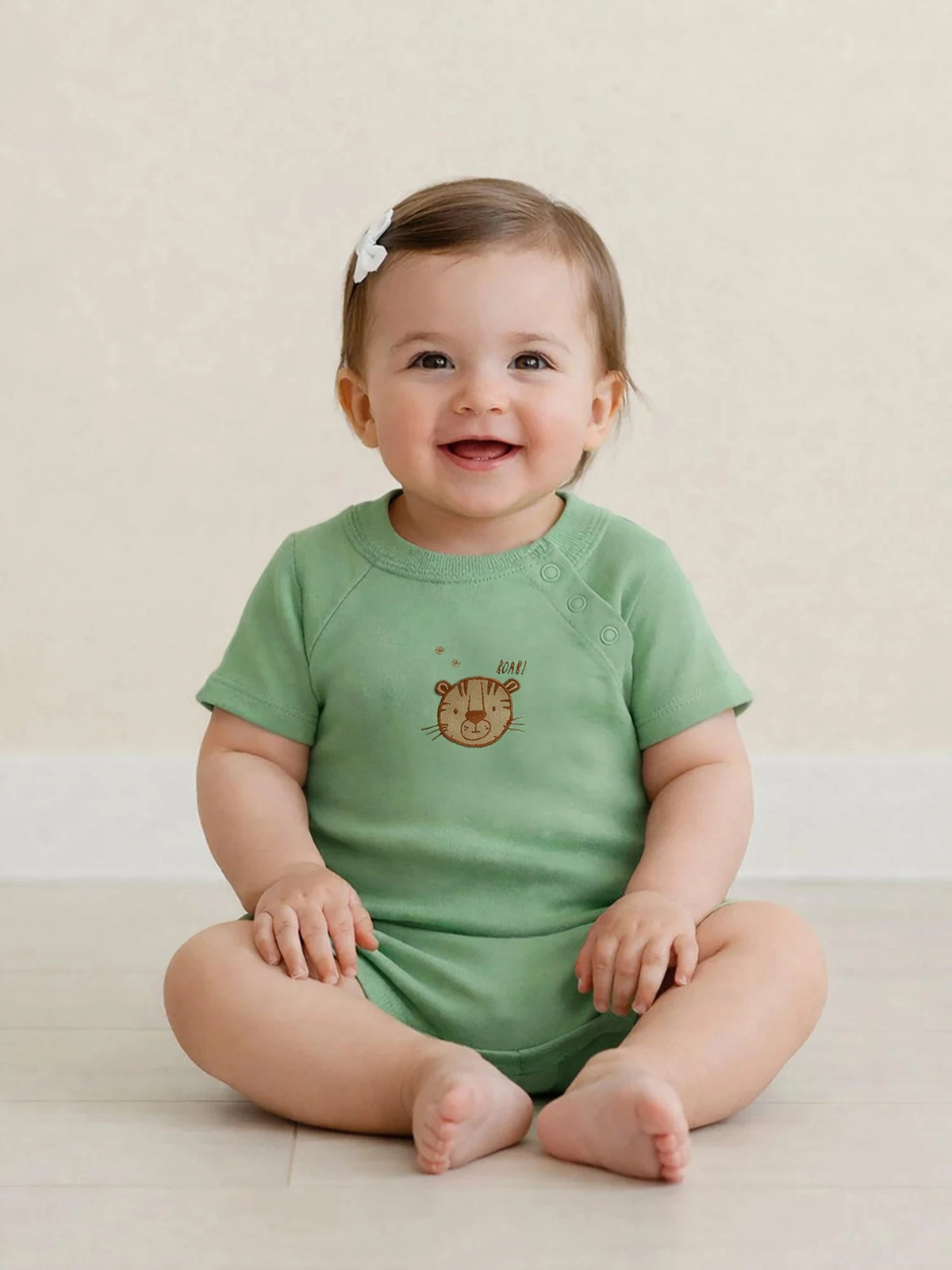 Little Cub Green Baby Girls Bodysuit