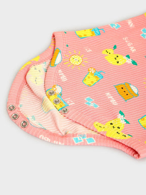 Playful Print & Solid Sleeveless Baby Bodysuit of Pack of 3