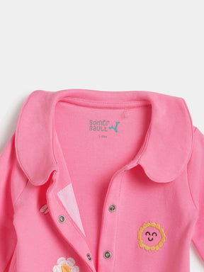 Blush Sniggle Embroidered Sleepsuit