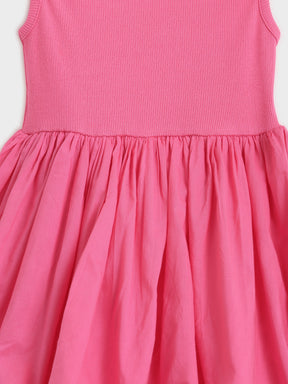 Rose Pink Flutter Sleeve Dress
