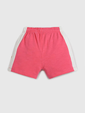 Rose Pink Side-Stripe Shorts for Girls