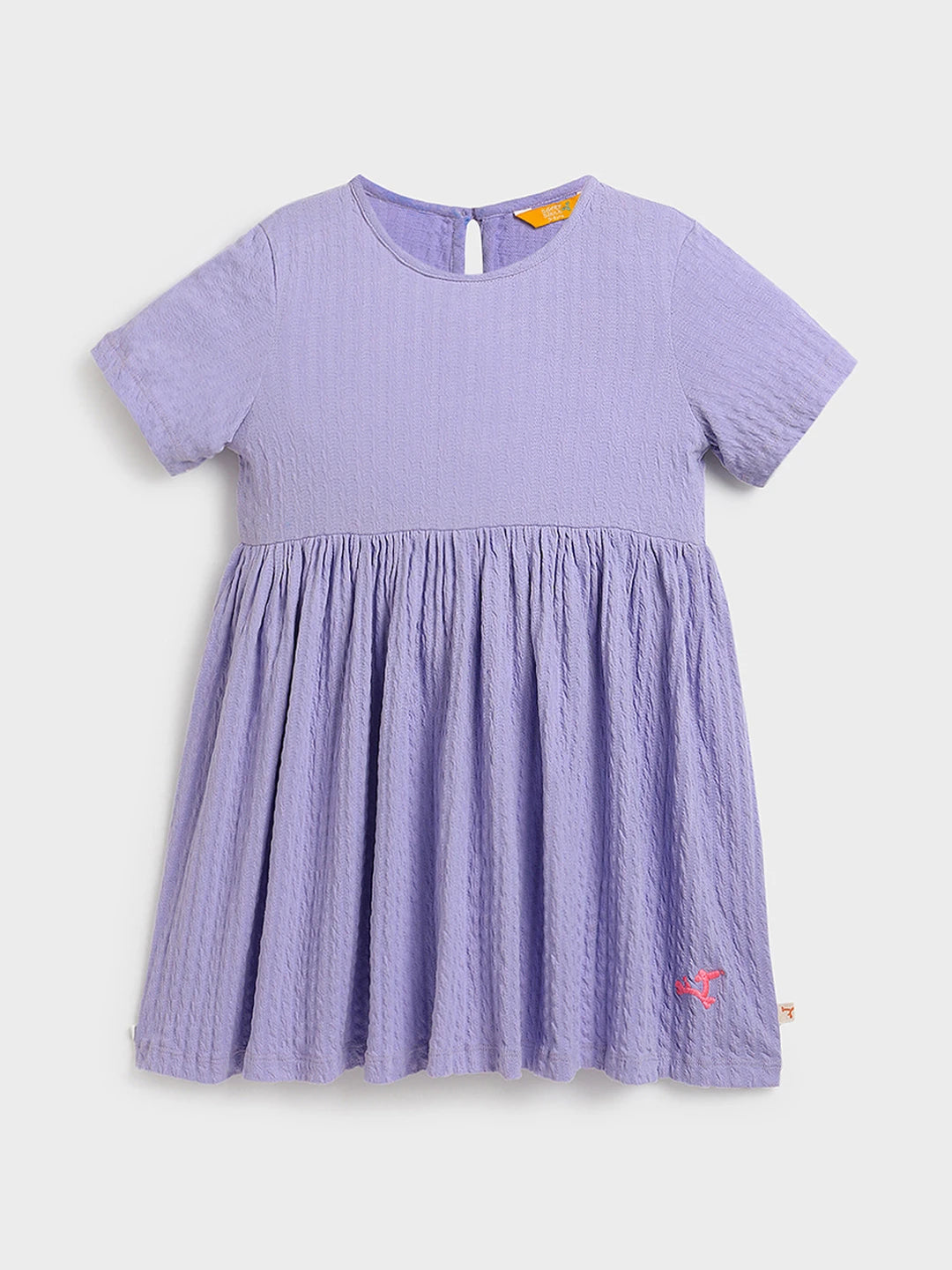 Lavender Textured Short Sleeve Dress