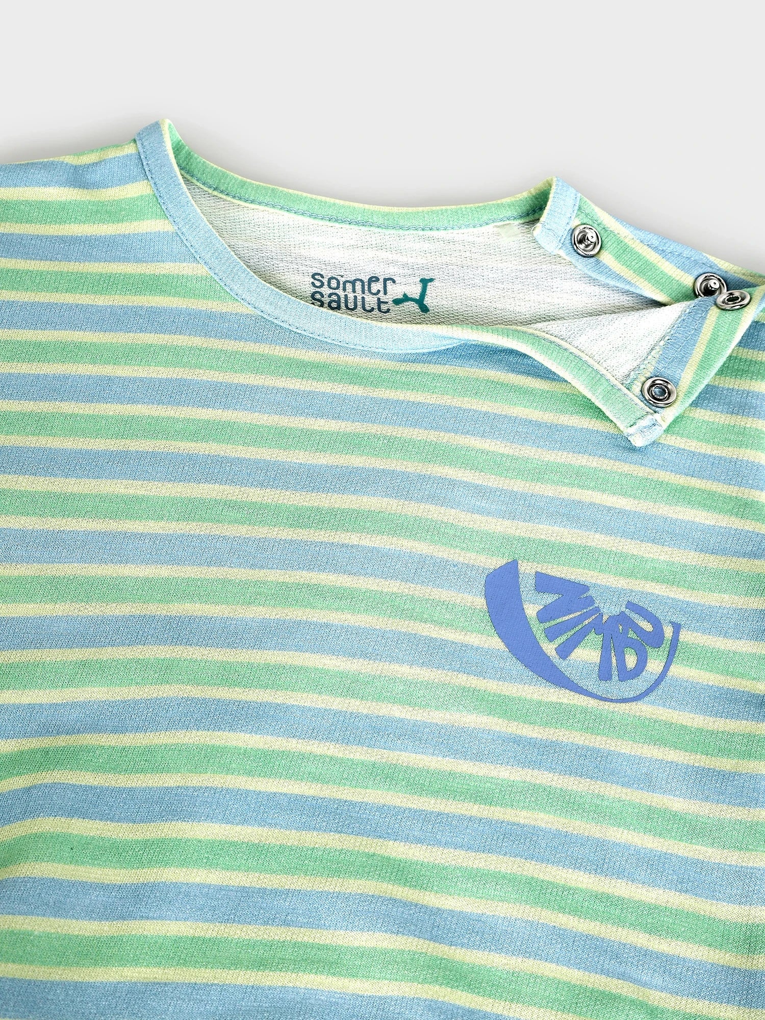 Green & Blue Striped Baby Bodysuit