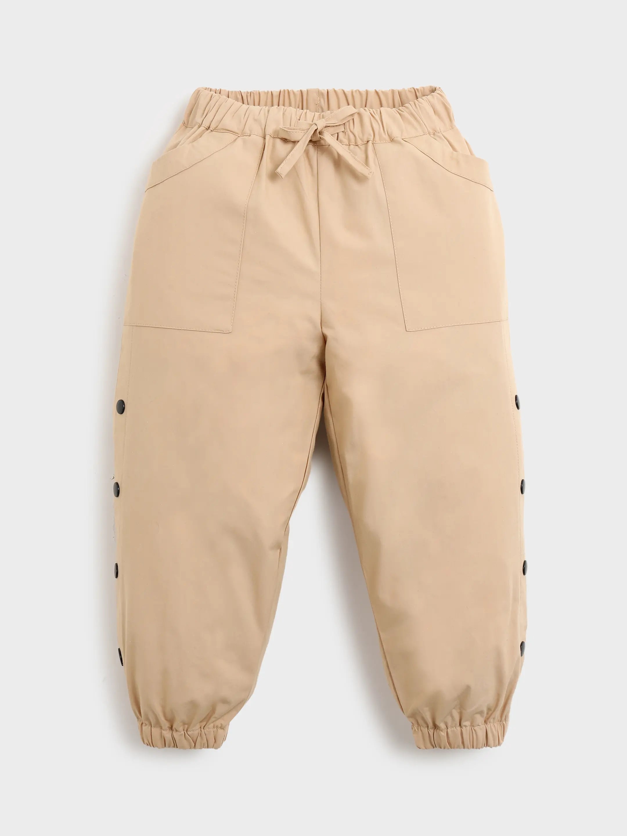 Boys Beige Utility Jogger Pants