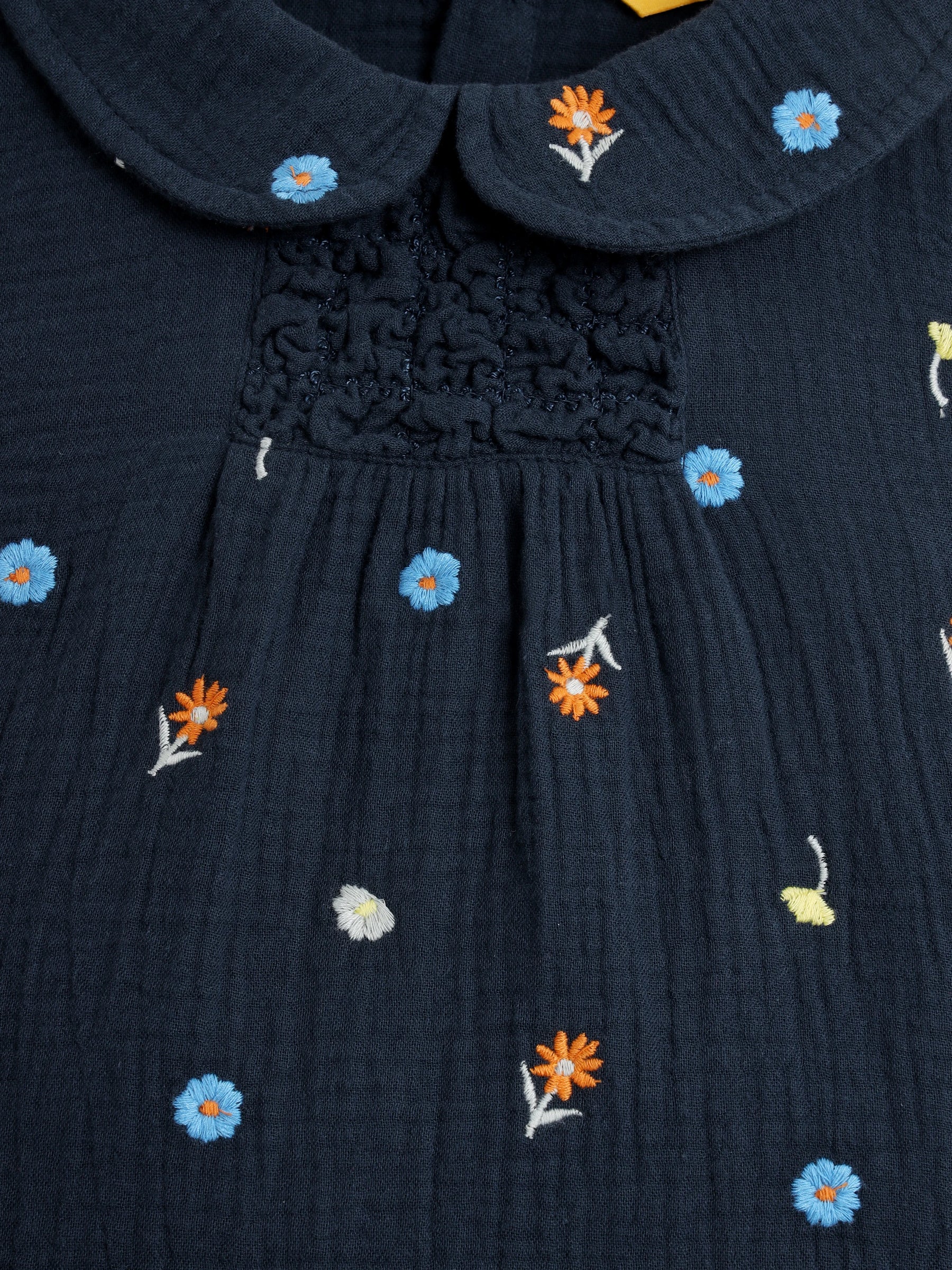 Blue Embroidered Top and Shorts Set