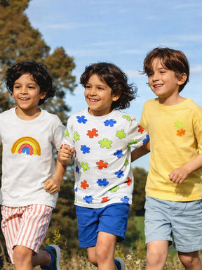 Happy Days Graphic Cotton T-Shirt Set for Boys