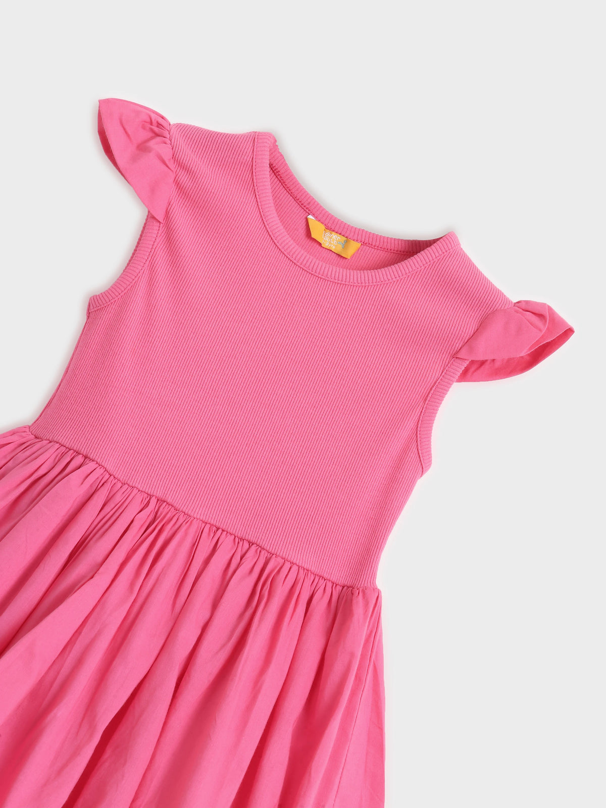 Rose Pink Flutter Sleeve Dress